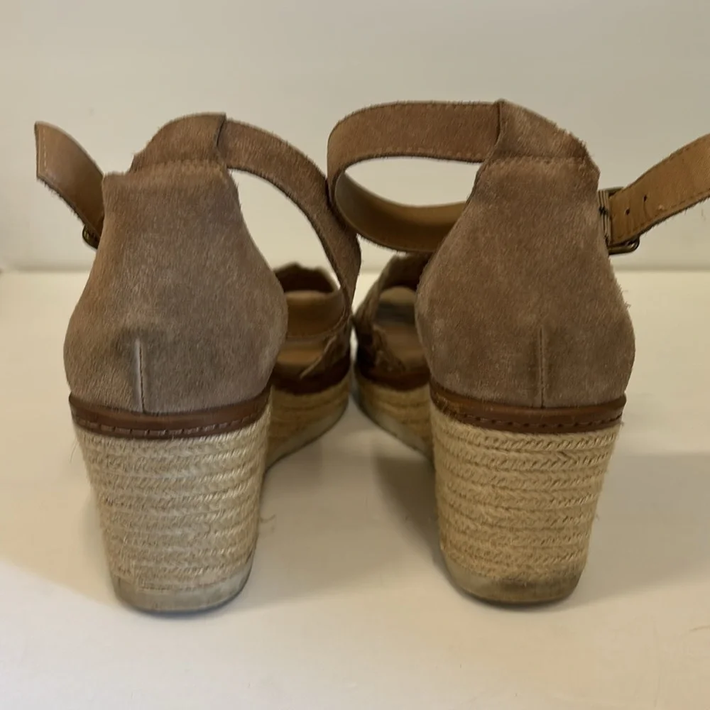 Unbranded Tan Suede Laser Cut Floral Women's Sandals
